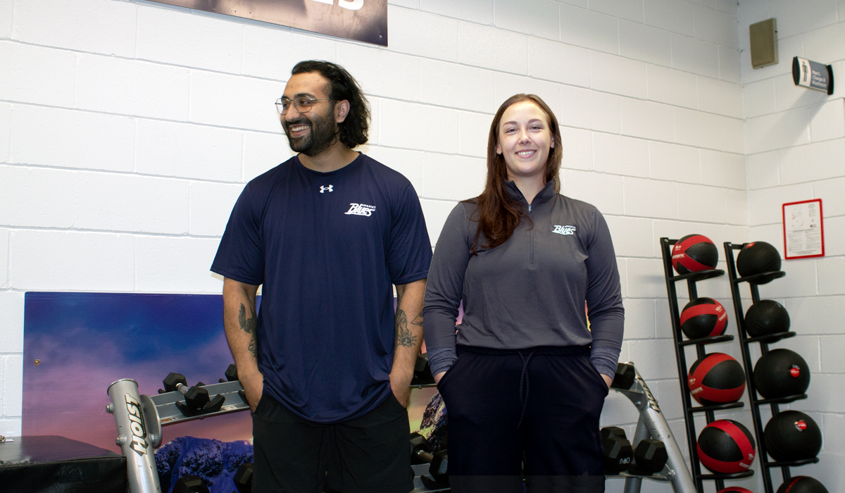 Angad Multani, left, and Laura Wood comprise the CapU Department of Athletics and Recreation's new athlete support services team.