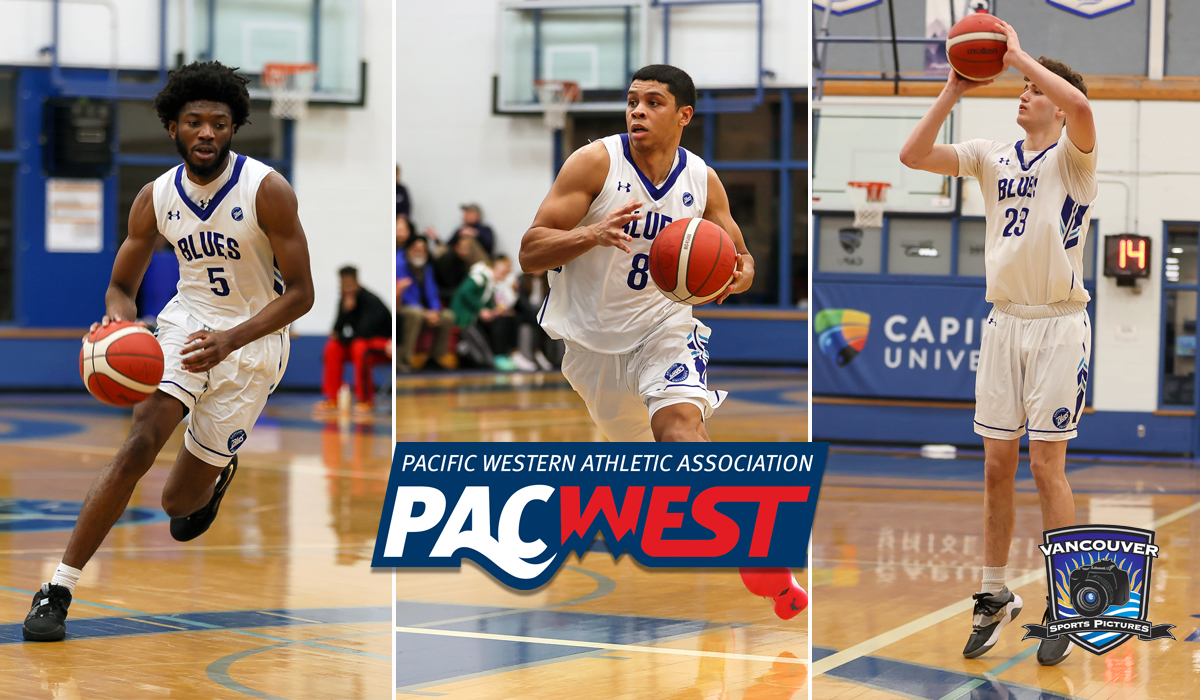 Tyrone Asenoguan (left), CJ Campbell (centre) and Russell Curley were recognized for their fine PACWEST seasons and each took a spot on the conference's All-Star Teams.