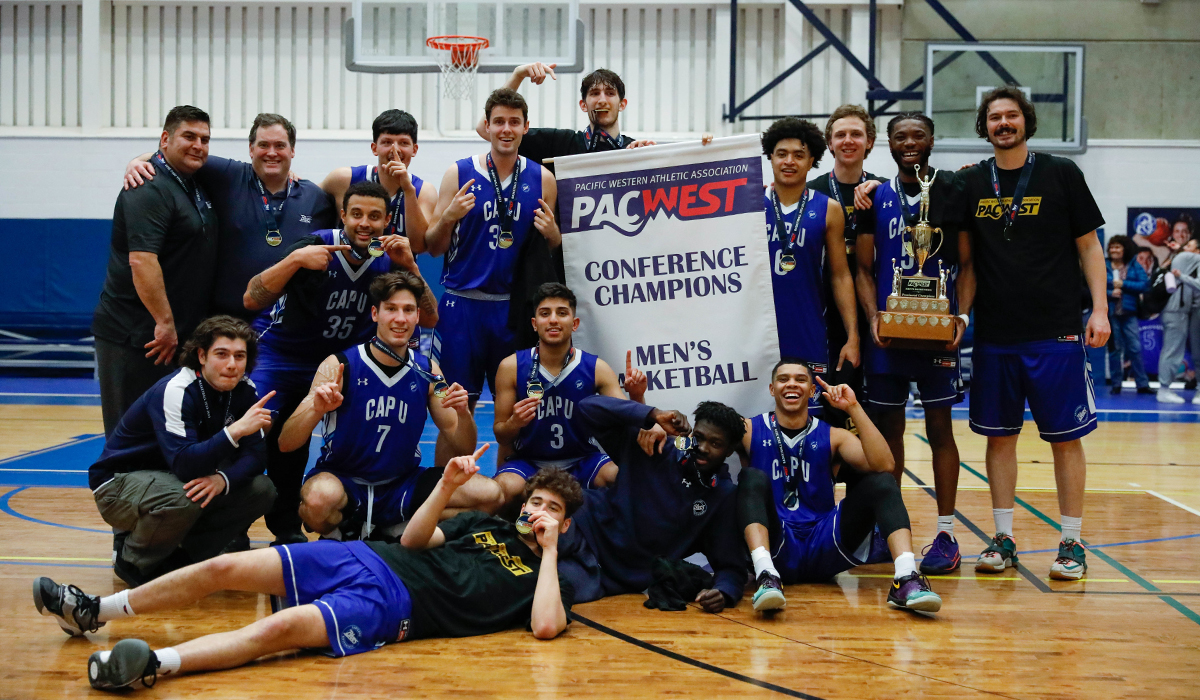 The Capilano Blues are champions of PACWEST men's basketball for the first time since 2003. (Athena Pimental photo)