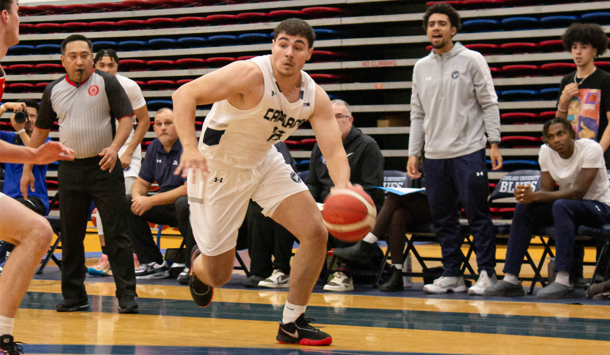 Anthony Tamburrino was part of a deep Blues bench crew that helped the team to a pair of convincing wins at Douglas College Nov. 3 and 4.