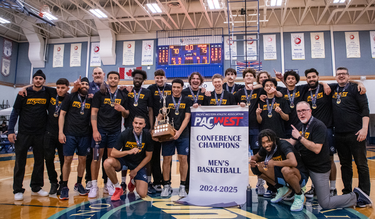 The Blues are champions of the PACWEST after a 75-70 win over VIU in Saturday's gold-medal game. (Blues Athletics)