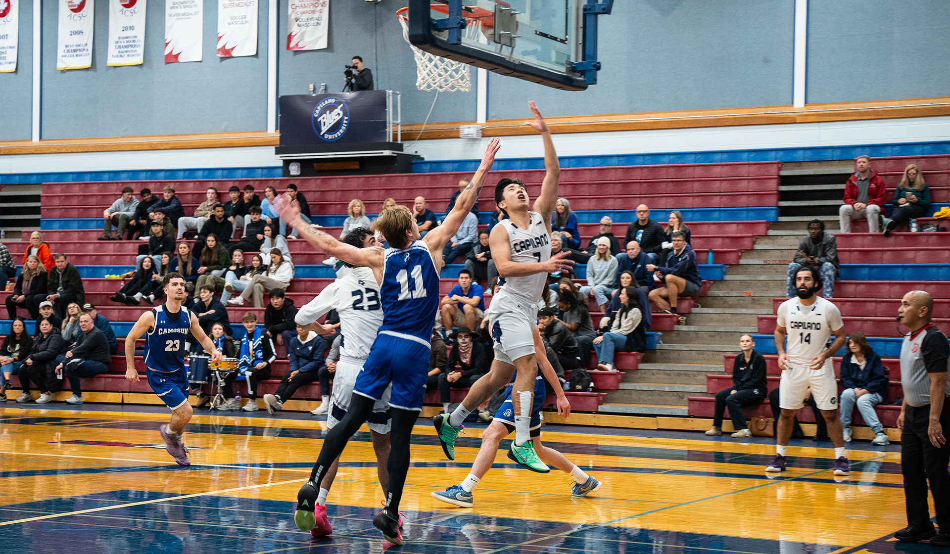 Peter Li with a layup
