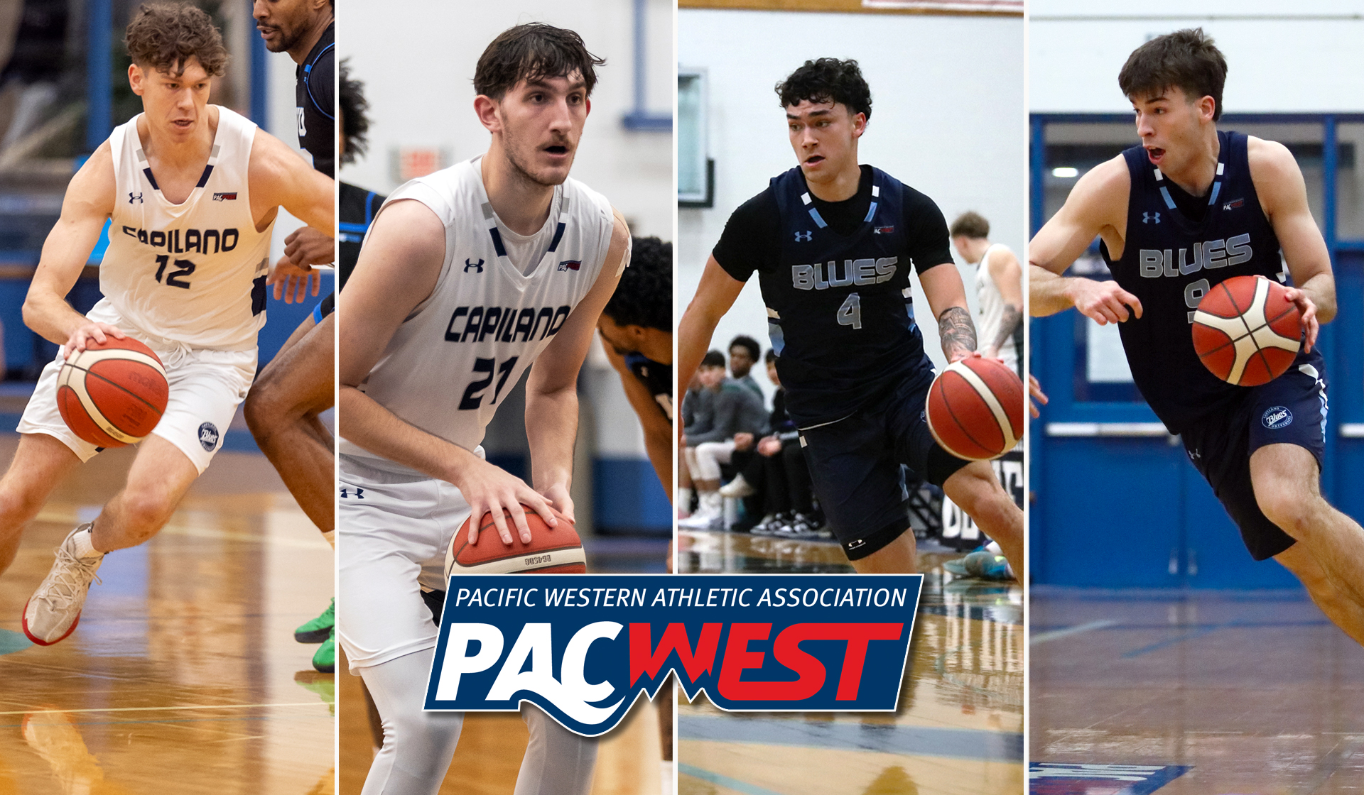(From left) Capilano Blues standouts Kash Lang, Zach Klim, Afu Bullock and Alfonso Reyes have been recognized by the PACWEST.