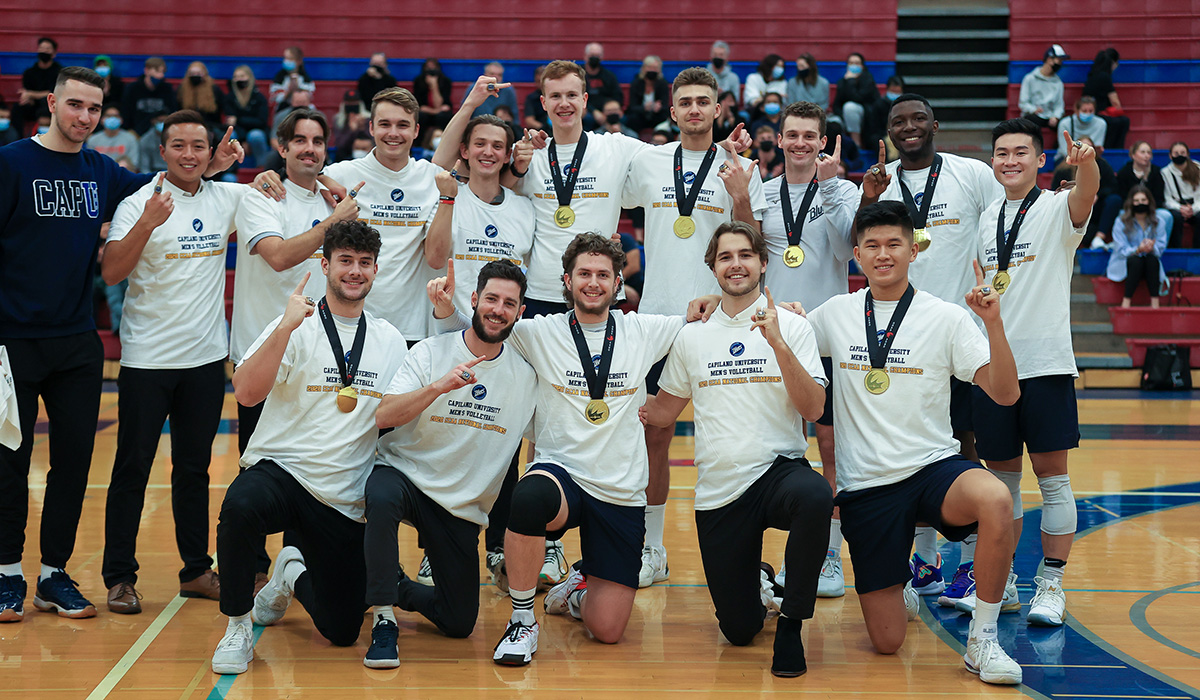 Men's volleyball celebrate national championship