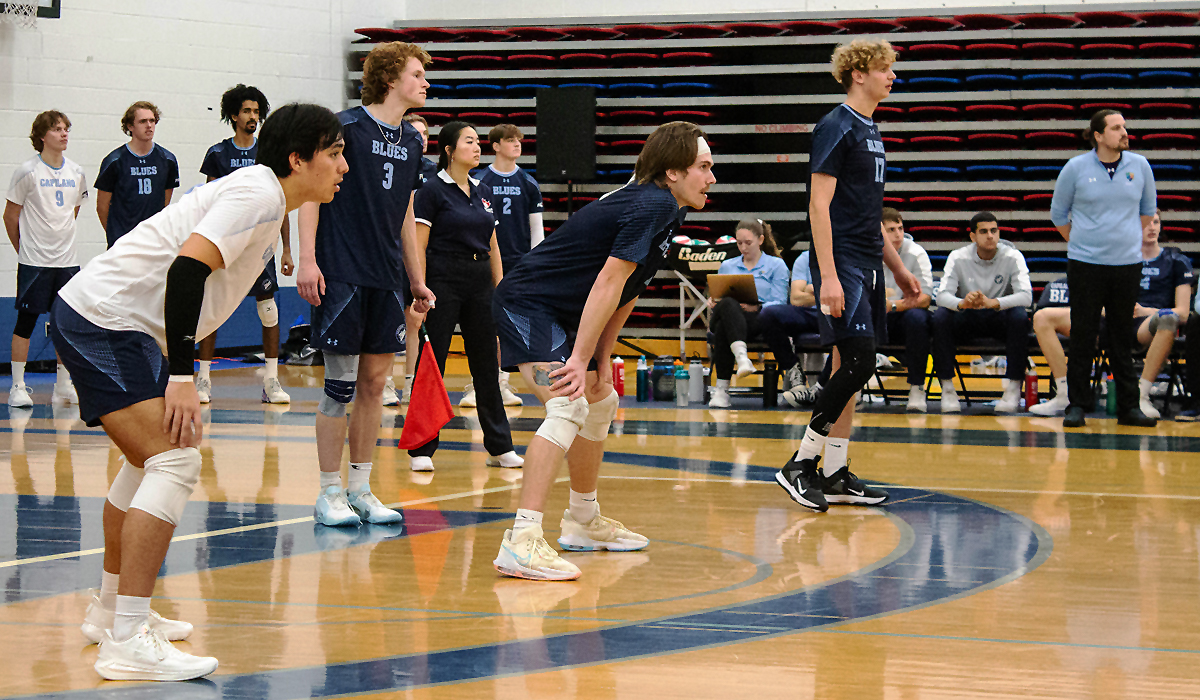 The Capilano Blues men's volleyball team is in search of a win after dropping the opener Thursday, Nov. 9 at Douglas College.