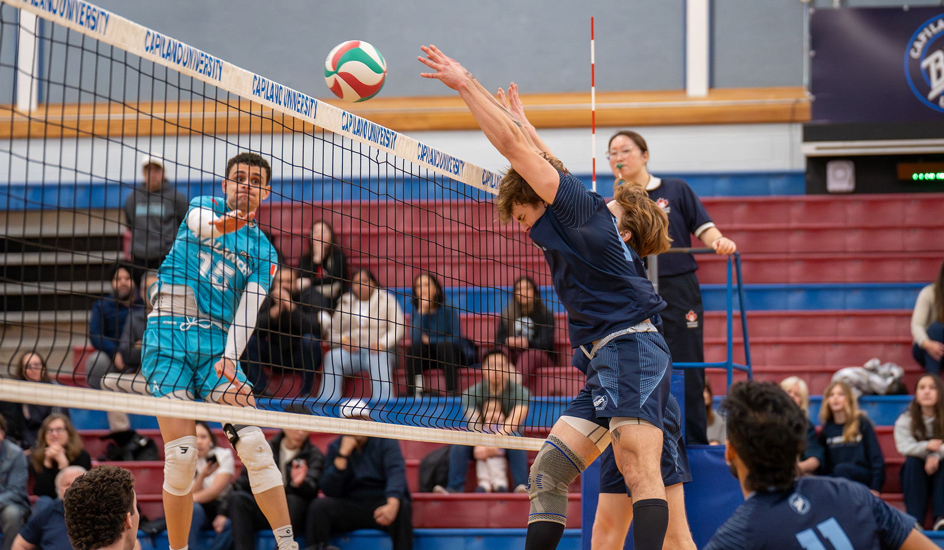 Reese Notwotny blocks a kill from COTR (phtoto: Chris Raeside)