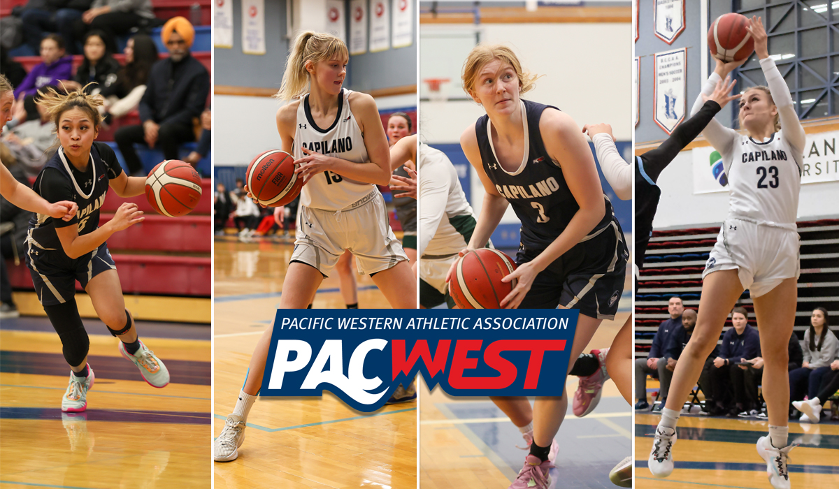 (L to R) Kirsten Abo, Ida Jonsson-Ojala, Venica Davignon and Meagan Briggs earned honours as PACWEST All-Stars for the 2022-23 season.
