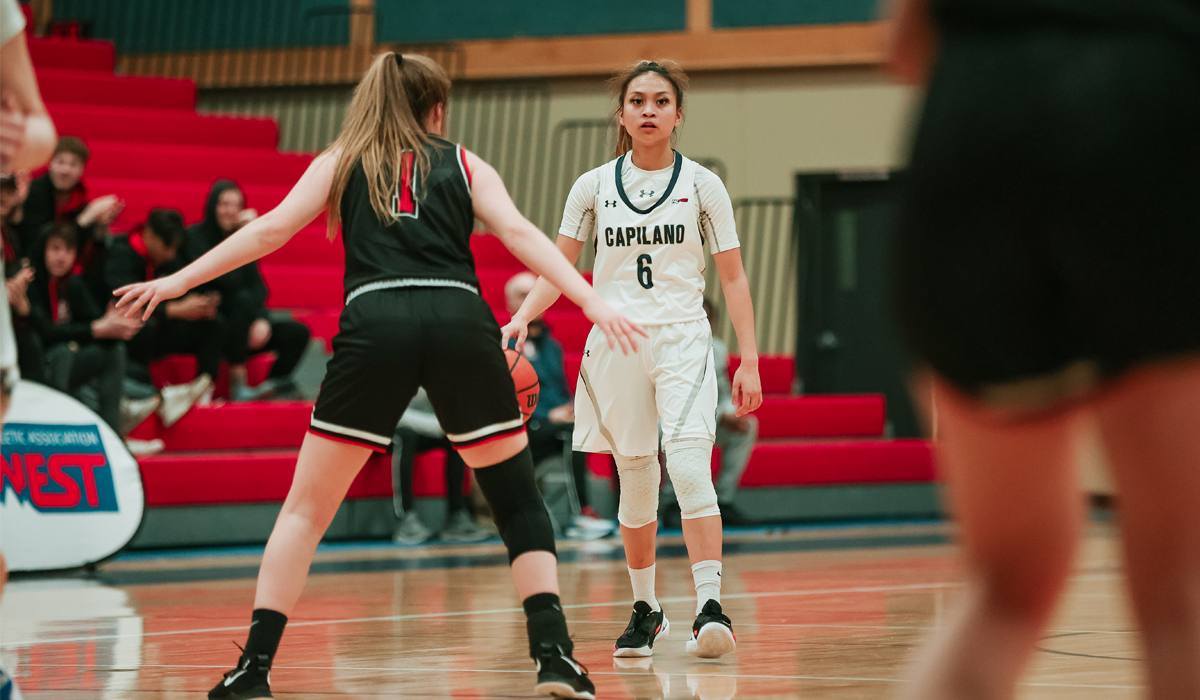 Kirsten Abo shared the ball Friday and scored it Saturday in a weekend sweep at Okanagan College.