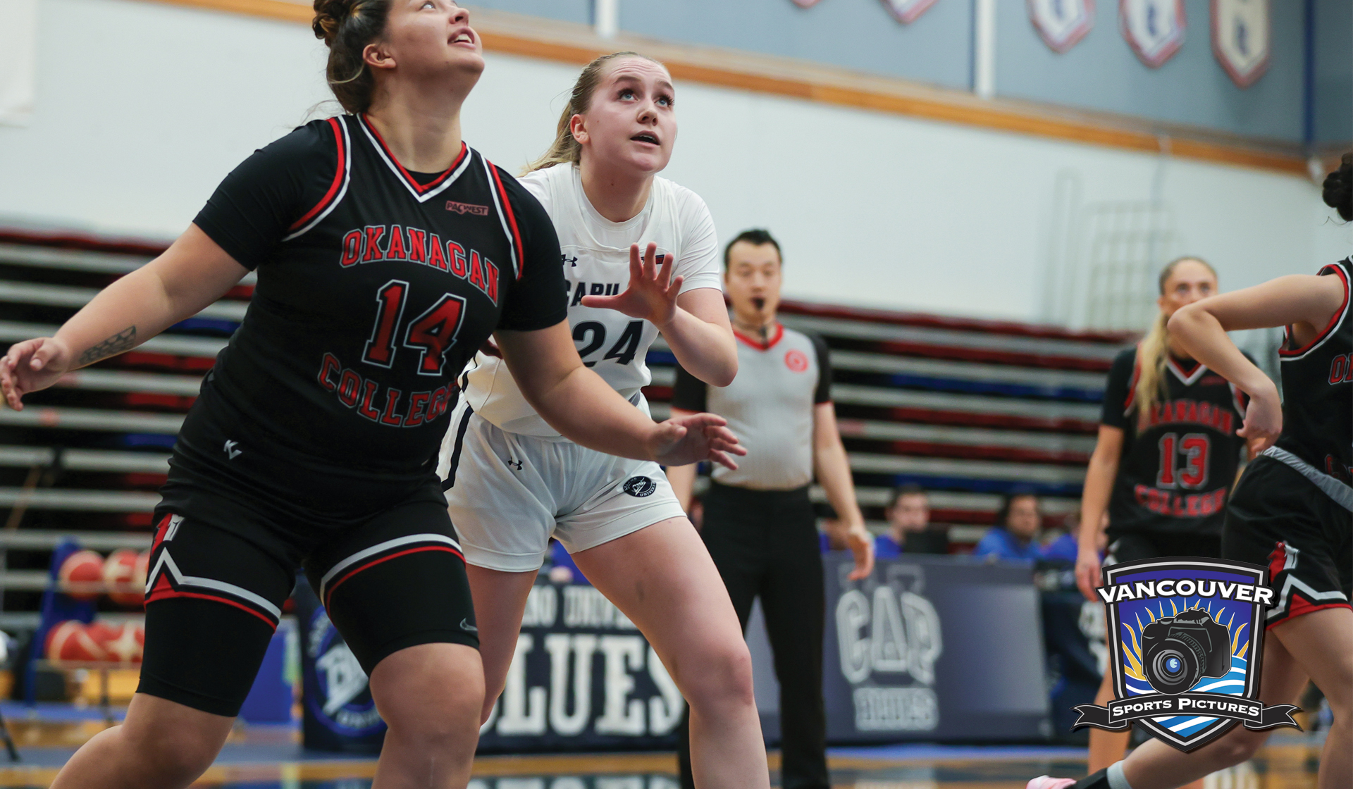 Maddy Coffin (24) scored 51 points in a pair of games at Okanagan College Nov. 21 and 22 to lead her team to a pair of wins and get over the 1,000-point mark for her Blues career. (Vancouver Sports Pictures)
