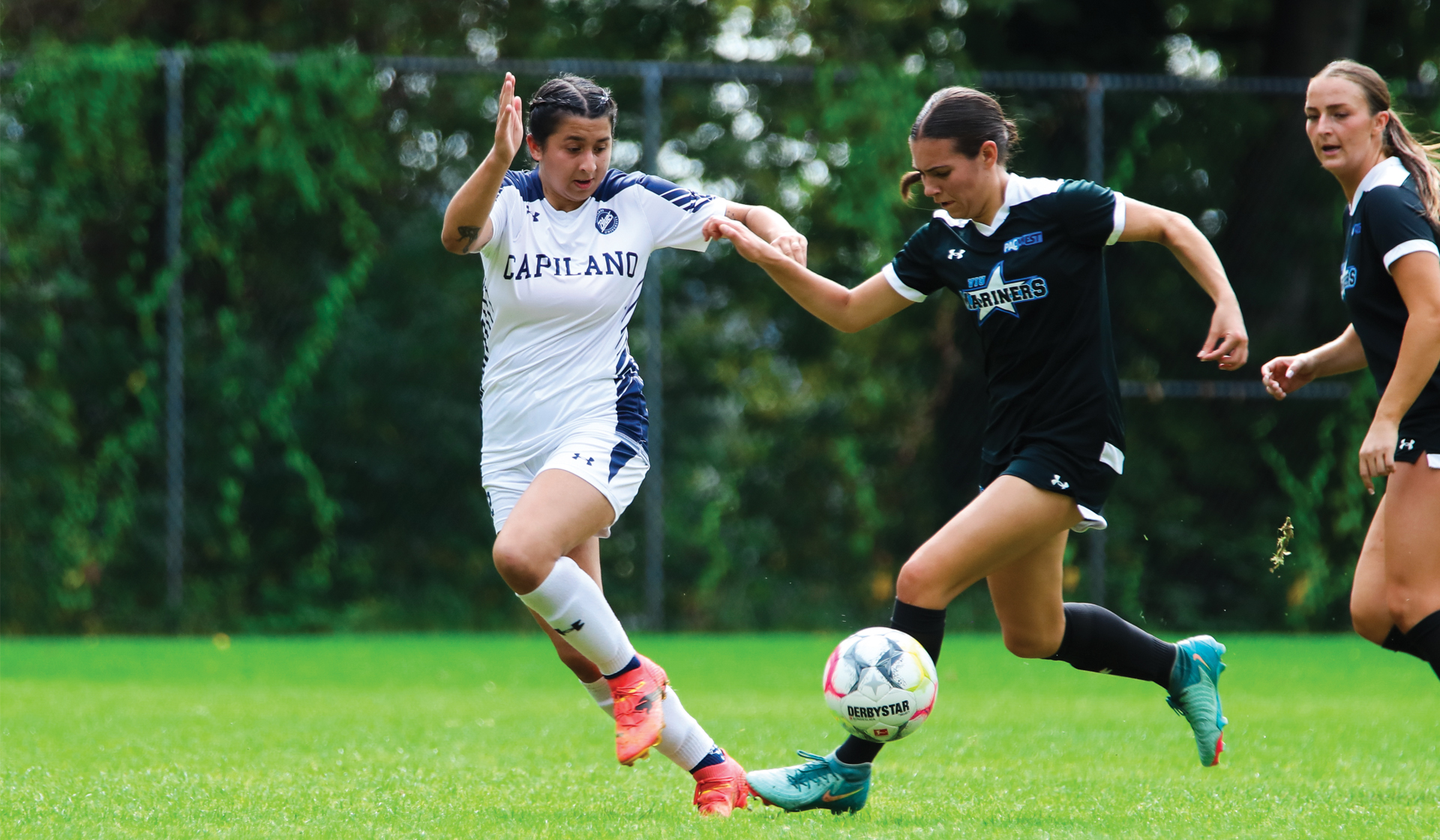Sophie Pather's second half goal Sept. 21 at VIU delivered the first win of the season for Capilano. (Braeden Yu photo)