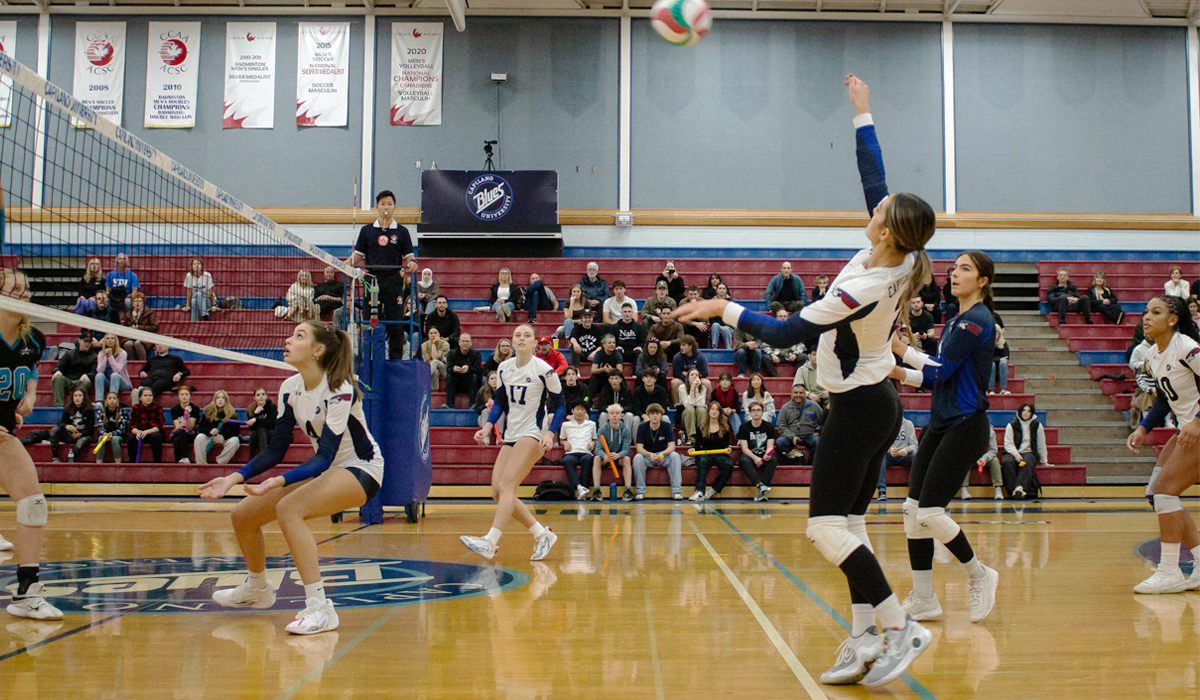 The Capilano Blues women's volleyball team got close but couldn't claim victory in a Jan. 12-13 set at Columbia Bible College.