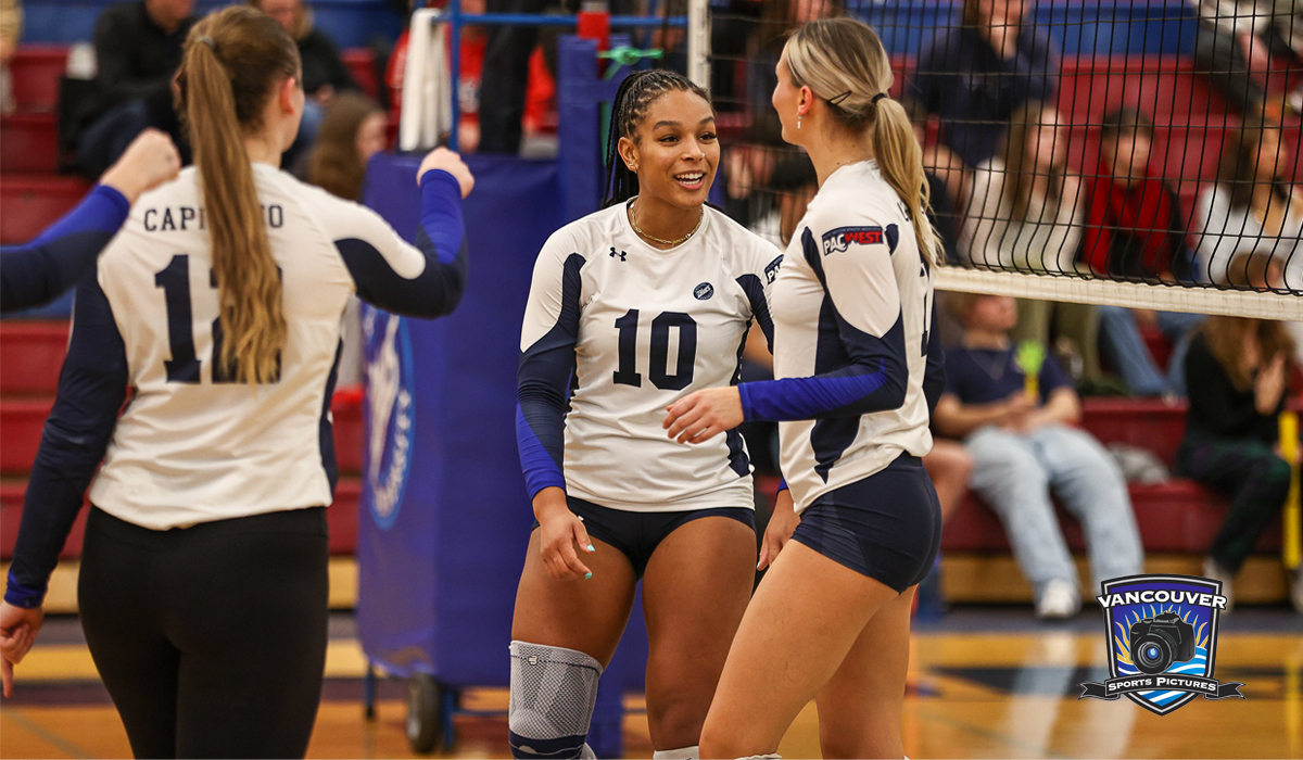 Nnya Mbaoma (10) and the Capilano Blues were impressive in a weekend sweep at Camosun Jan. 26 and 27.