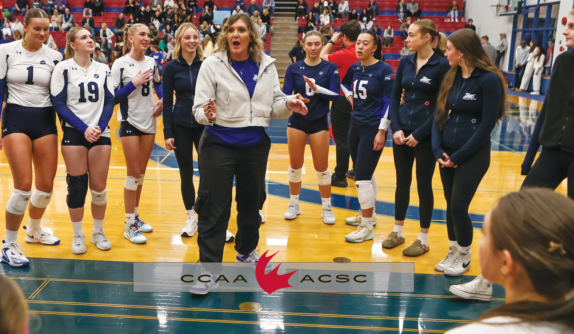 Sue Soolsma was named the CCAA Women's Volleyball Coach of the Year at the national awards banquet Mar. 10 at Providence University College in Manitoba. 